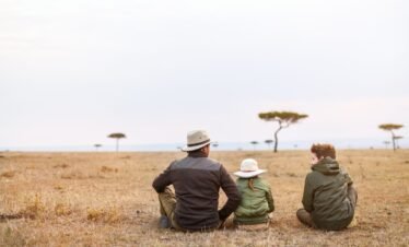 happy family on safari