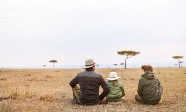 happy family on safari