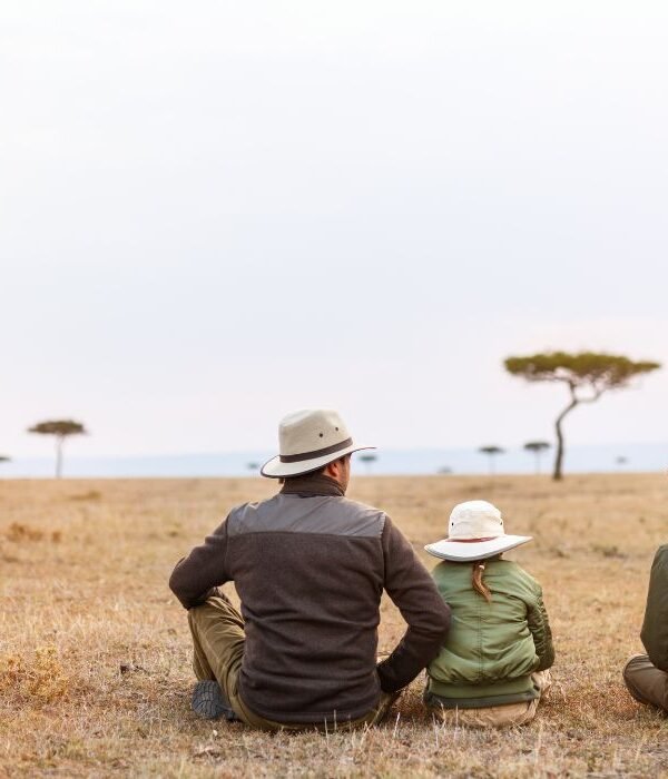 happy family on safari