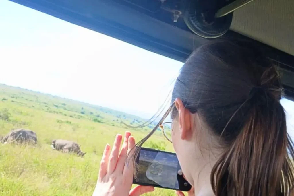 Client enjoying game drive