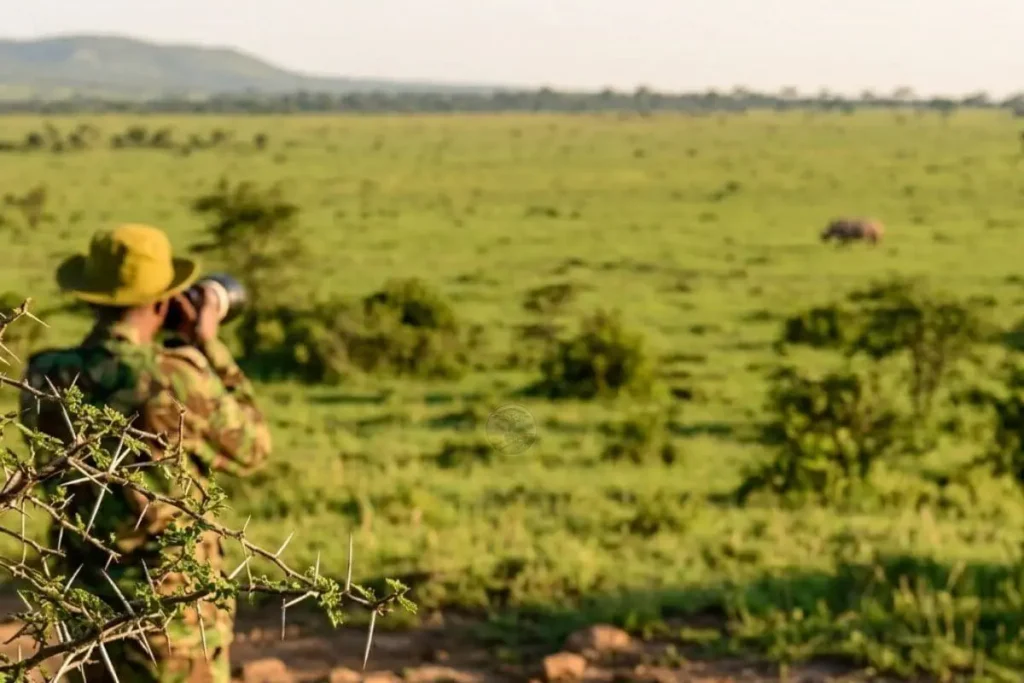 Ranger tracking rhinos-best conservation safaris Kenya